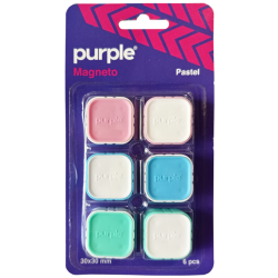 Aimants - Purple - 6 x Pastel