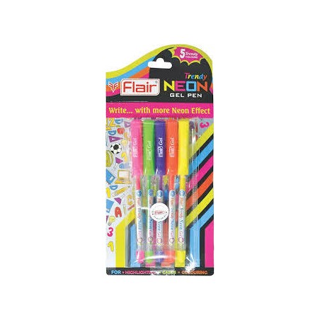 Pochette 5 Stylos Gel Neon...