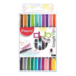 Set 10 Feutres Maped Duo